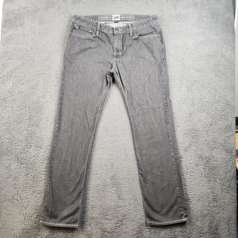 Vans Jeans Mens 34x32 Gray Low Rise Straight Leg Skate Streetwear Denim Pants